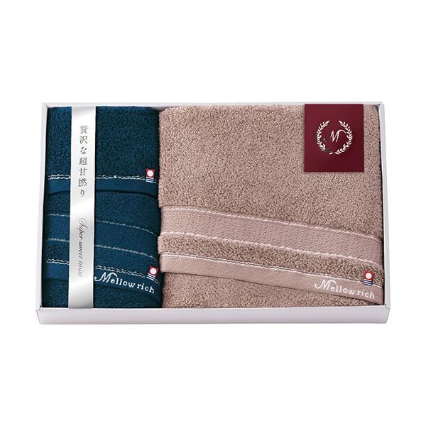 今治 メローリッチ タオルセット バスタオル 60×120cm フェイスタオル 34×70cm ハンドタオル 34×34cm ×各1 B1146588