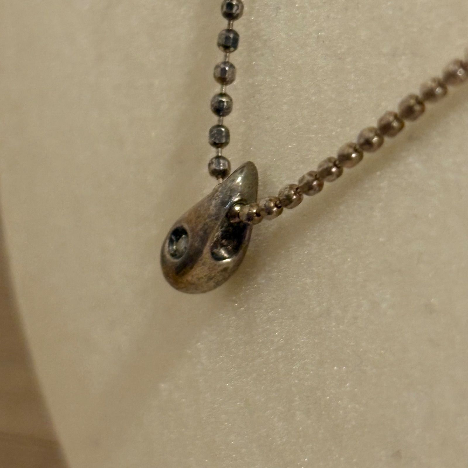 ☆Courreges/クレージュ しずく/ドロップ型ボールチェーンネックレス