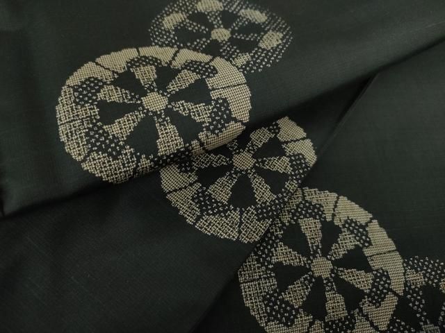 平和屋着物○本場大島紬 地空 源氏車 さが美扱い 正絹 逸品 DAAQ3390ps