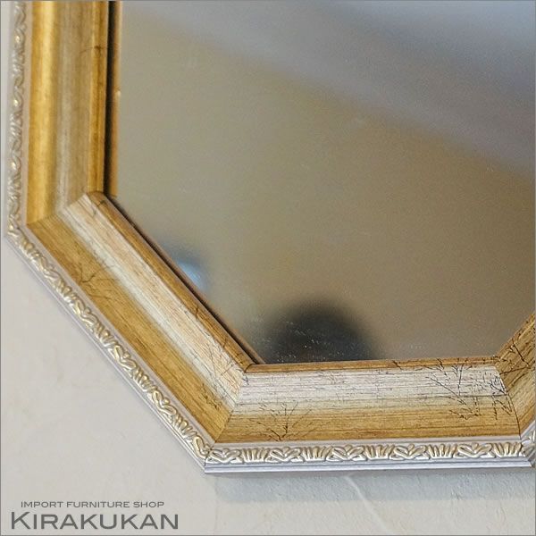 アンティーク ヴィンテージ 八角 ミラー ゴールド フレーム 鏡 ミラー カット 楽天市場】鏡 壁掛け ヴィンテージ 八角ミラー ゴールド Mサイズ