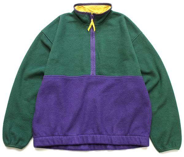 90s GAPギャップ ARCTIC LIGHT FLEECE バイカラー ハーフジップ プル