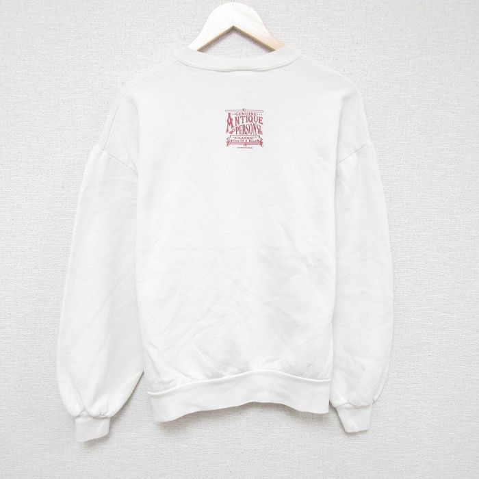 スウェット　メンズ　白　ホワイト　ロゴ　L 古着 L☆古着 長袖 スウェット メンズ 90年代 90s CONNECTICUT モックネック