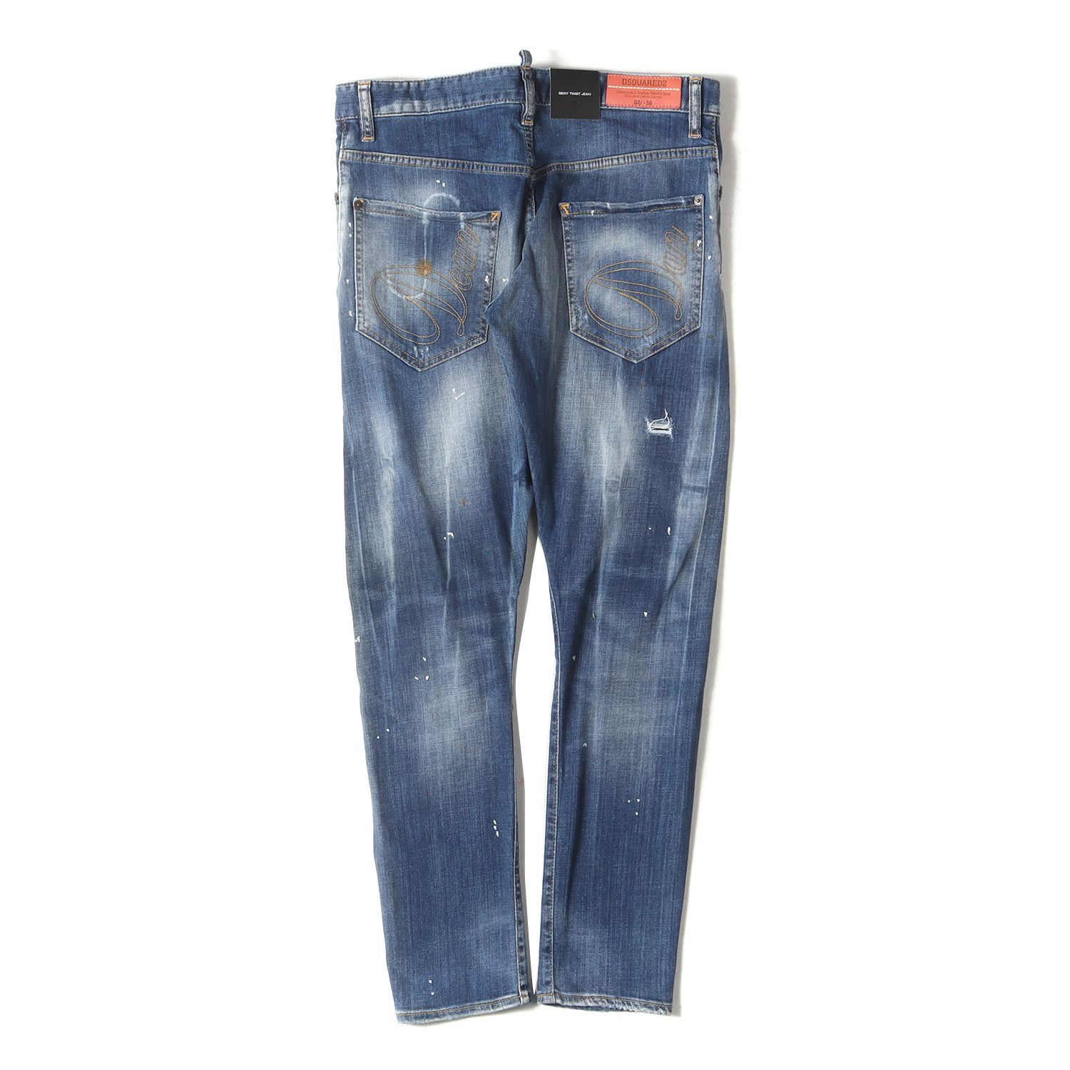 イタリア製【美品】☆DSQUARED2：ストレッチ　テーパード　デニム　46 新品】DSQUARED2 ディースクエアード パンツ サイズ:46
