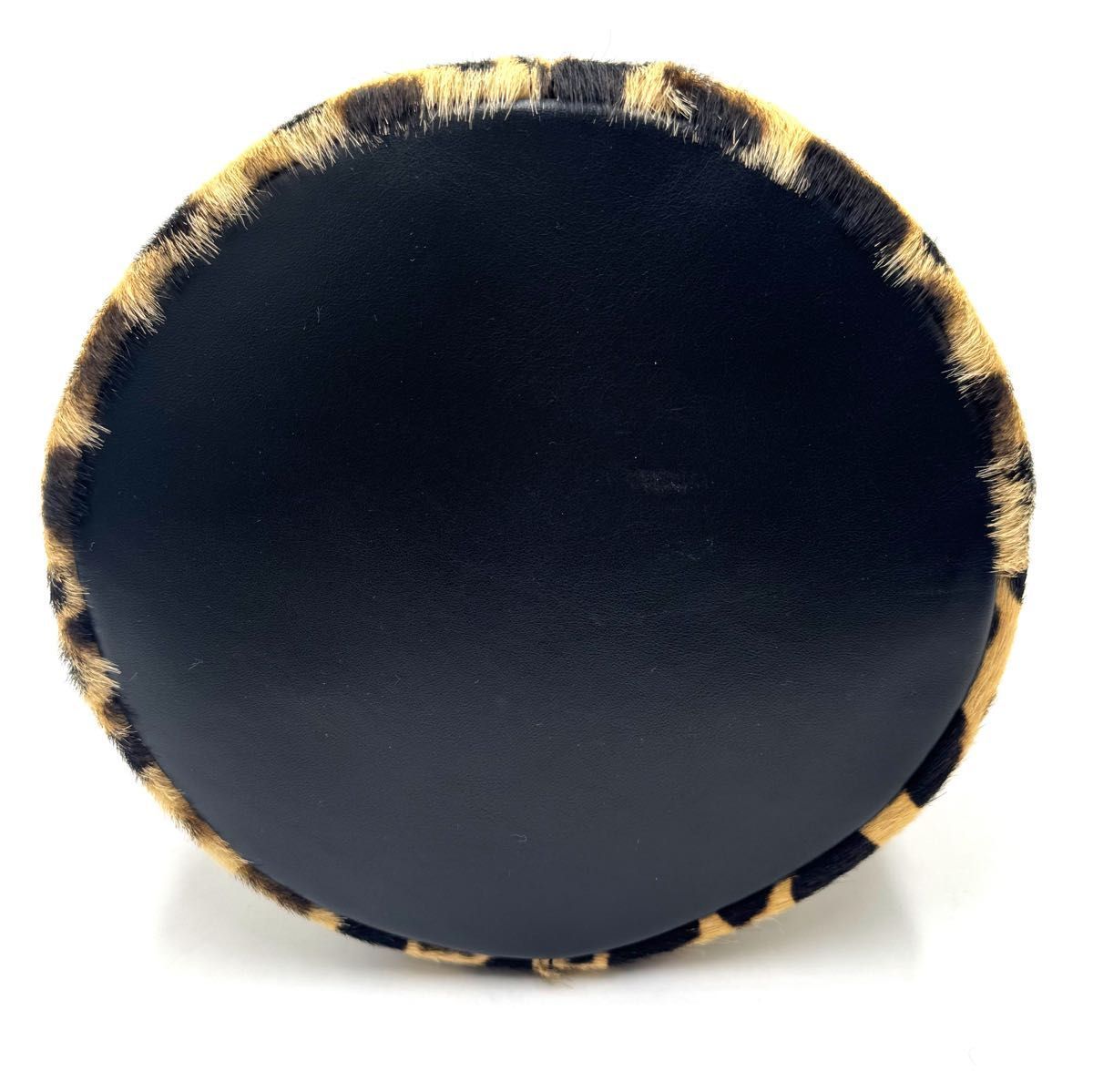 極美品】MARCO MASI マルコマージ ハラコ 巾着バッグ レオパード