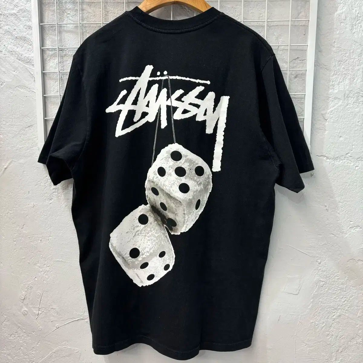 STUSSY ステューシー ファジー ダイス 黒 Tシャツ M