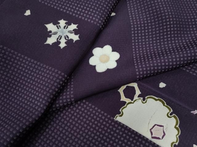 平和屋着物●上質な小紋 雪華雪輪舞花間道 角通し 正絹 CAAW8670yc