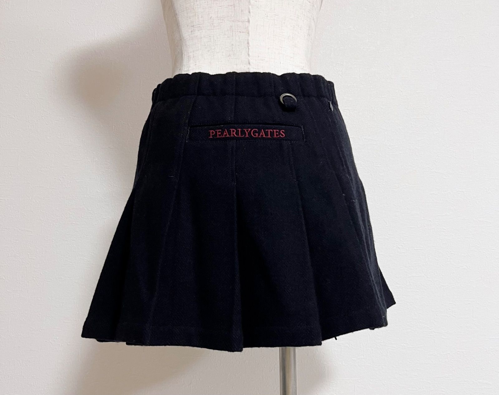 PEARLY GATES - パーリーゲイツ　ウール混　プリーツスカート PEARLY GATES パーリーゲイツ プリーツ ウール スカート 黒
