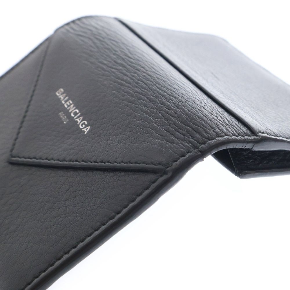 バレンシアガ 499201 ペーパー レザー カードケース 黒 BALENCIAGA