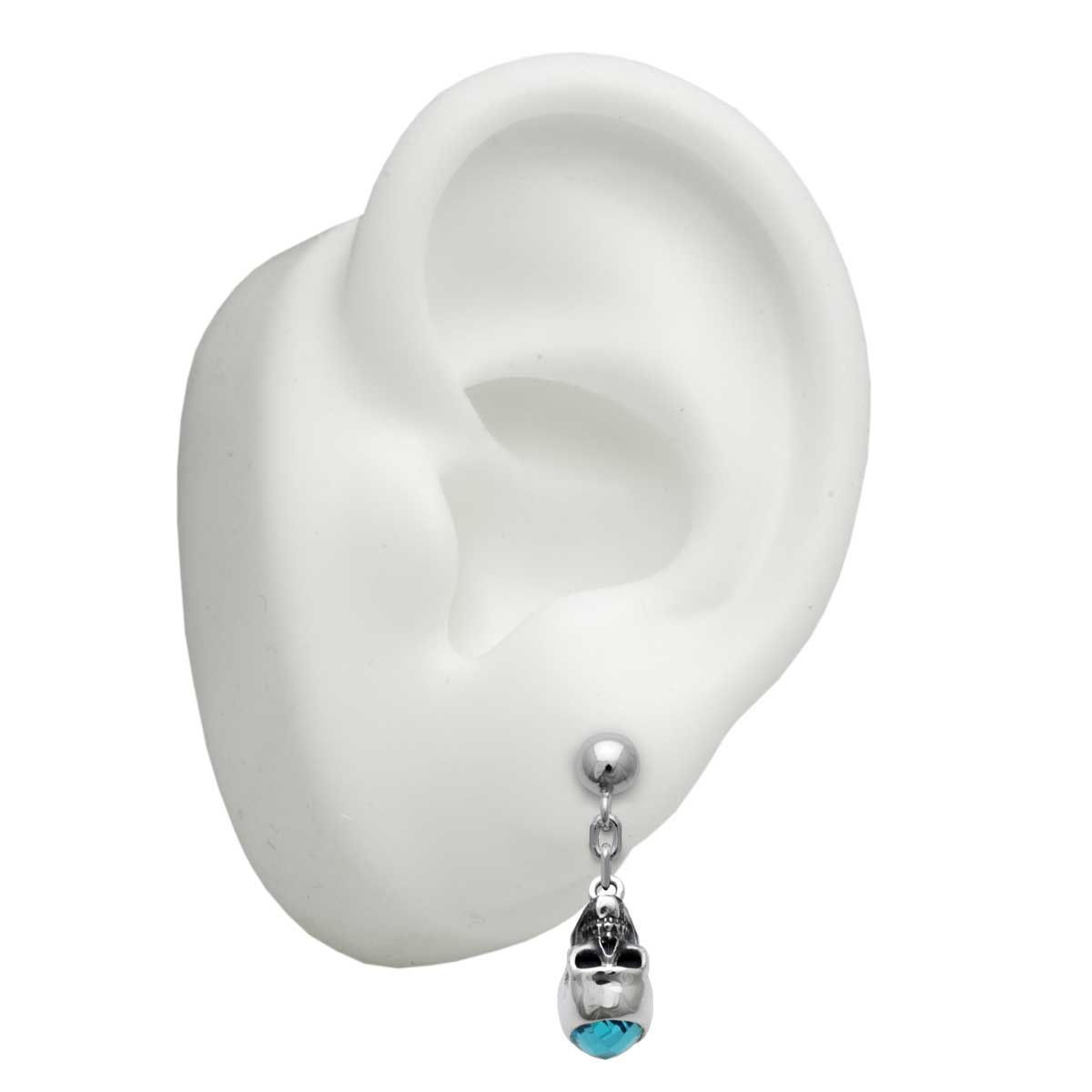 チェーンピアス 青|シルバー925ピアス