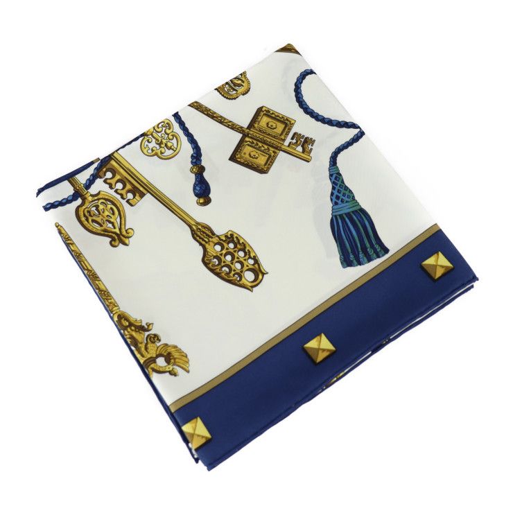 HERMES エルメス LES CLES THE KEYS RARE 鍵 スカーフ シルク