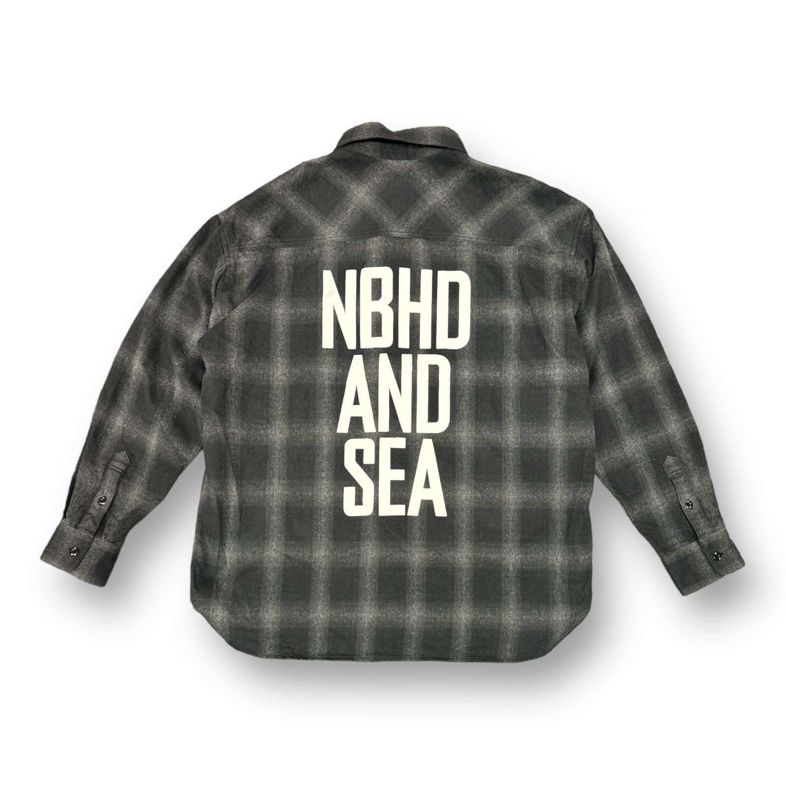 NH X WIND AND SEA . OMBRE CHECK SHIRT LS