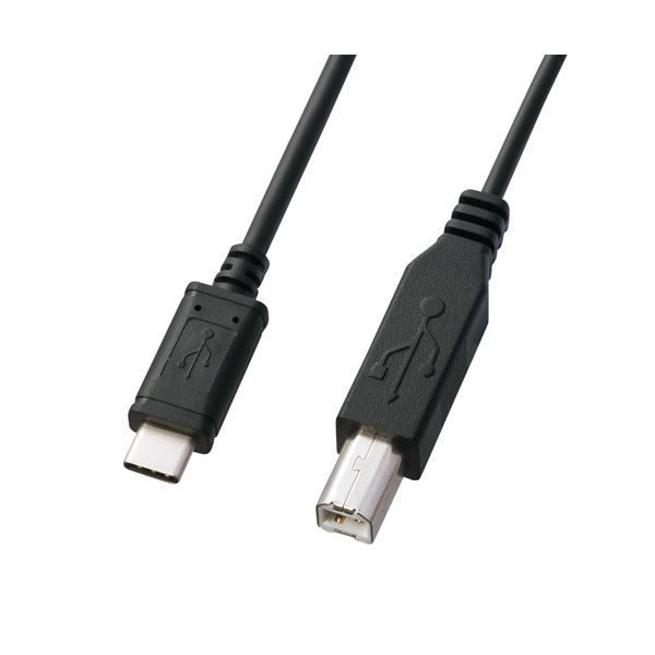 （まとめ） サンワサプライ USB2.0TypeC-Bケーブル KU-CB20 