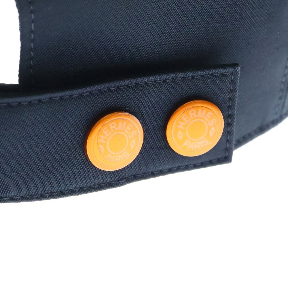 HERMES (エルメス) スモールHロゴ刺繍ベースボールキャップ ネイビー