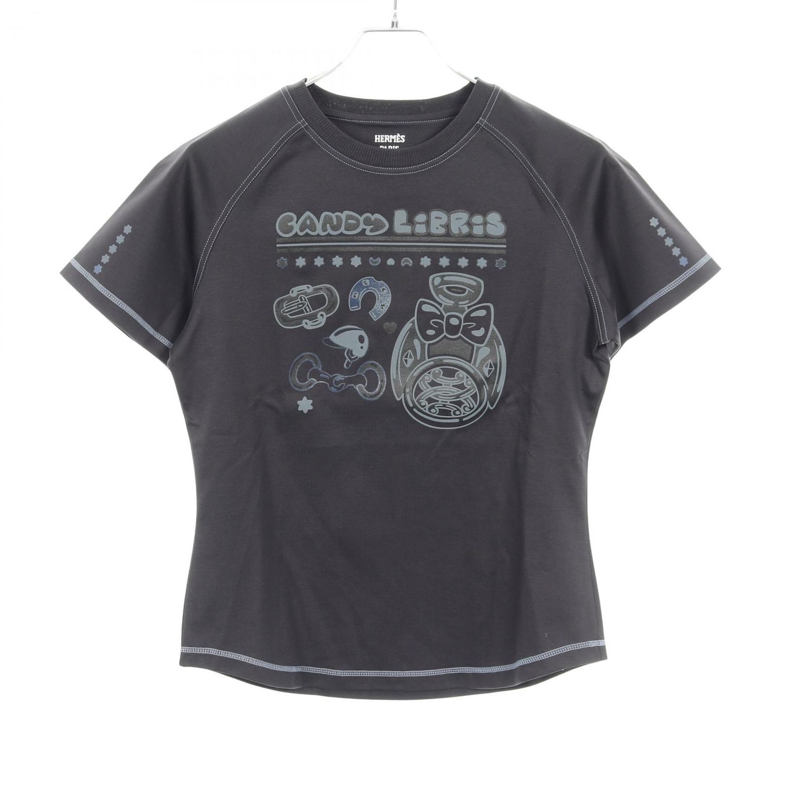 エルメス HERMES カットソー Candy Libris 5H4630DC ブラック コットン キャンディリブリスTシャツ レディース ♥