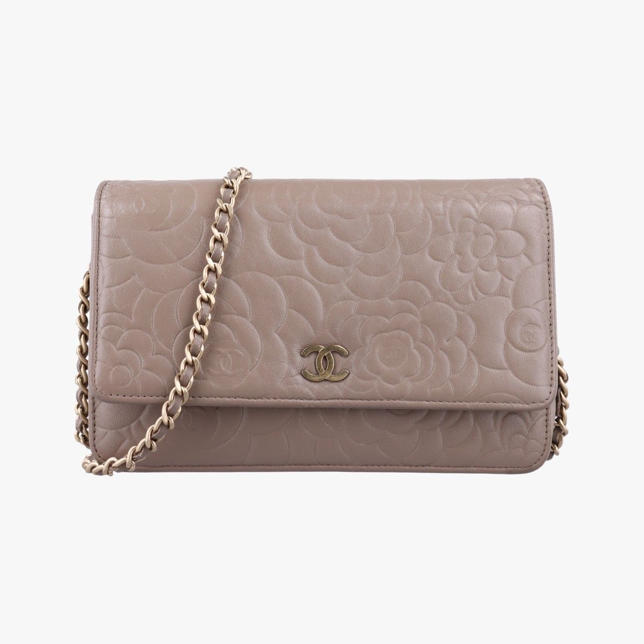 シャネルChanelカメリア ブラウン ラムスキン A47421 17360816