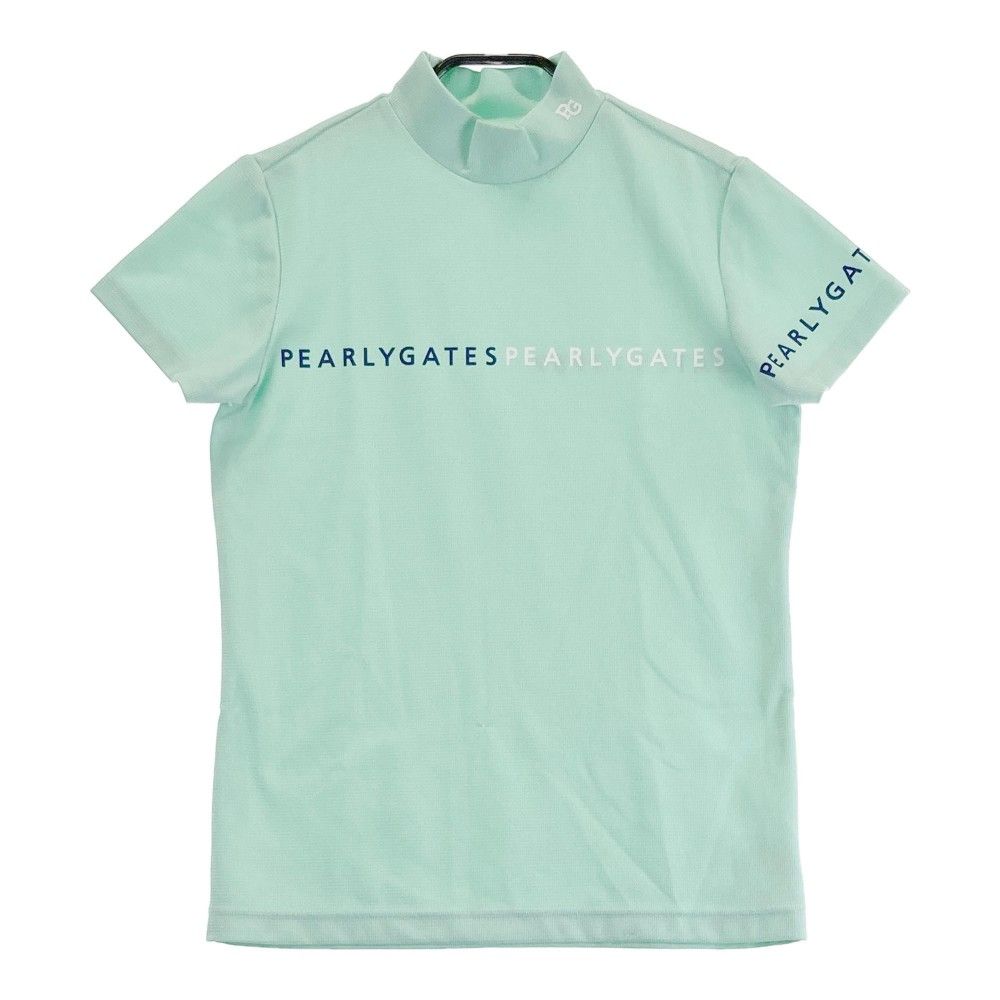サイズ：1 PEARLY GATES パーリーゲイツ 2024年モデル モックネック 半袖Tシャツ  グリーン系 [240101426638] ゴルフウェア レディース ストスト 新品】PEARLY GATES パーリーゲイツ 2024年モデル モックネック