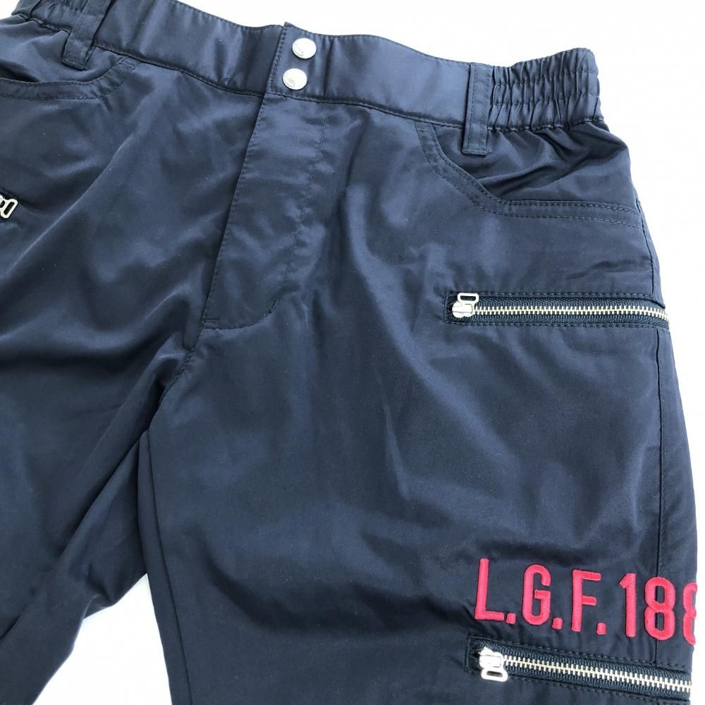 ルコック パンツ ネイビー×ピンク ロゴプリント ロゴ刺しゅう レディース 11 ゴルフウェア le coq sportif coq le 超美品ルコックゴルフ サイズ：96 ストレッチパンツ ロゴ刺しゅうピンク