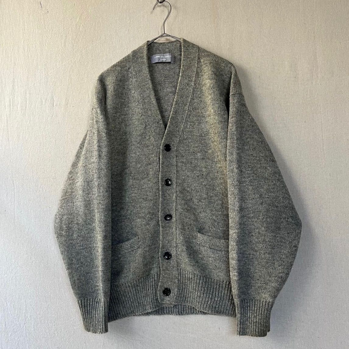 【美品】90'ギャルソンオム　田中オム　銀タグ コットンカーディガン　Ｖネック 美品】90'ギャルソンオム 田中オム 銀タグ コットンカーディガン