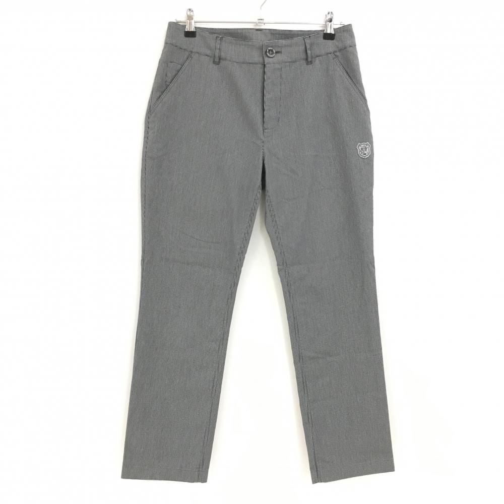 超美品】パーリーゲイツ パンツ 黒×白 細目千鳥格子 ストレッチ 裏微