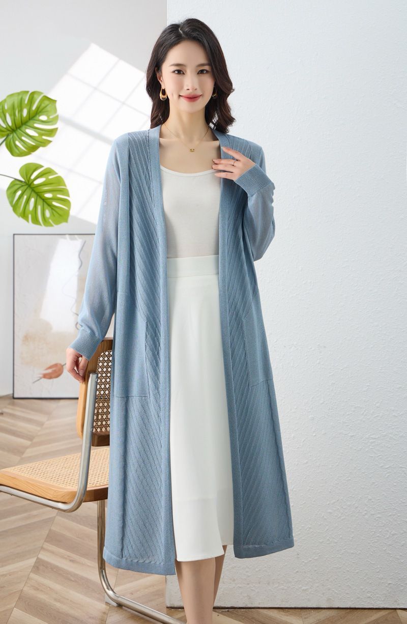 ロングカーディガン 夏 春 ロングカーディガン レディース