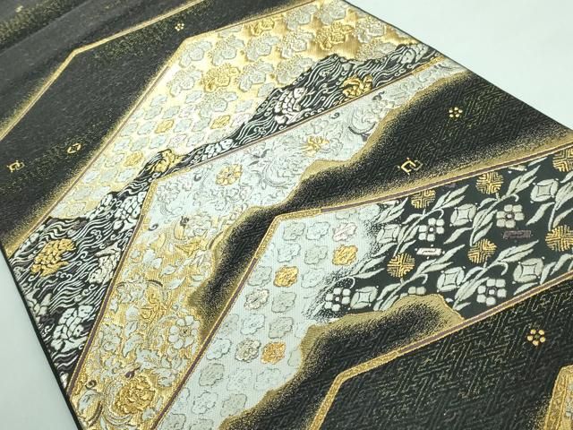 平和屋本店□極上 西陣の名門 加納幸謹製 六通柄袋帯 唐織 吉祥花文 金