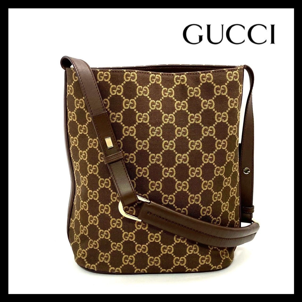 GUCCI】001 4286 001998 GG柄 ワンショルダーバッグ キャンバス 
