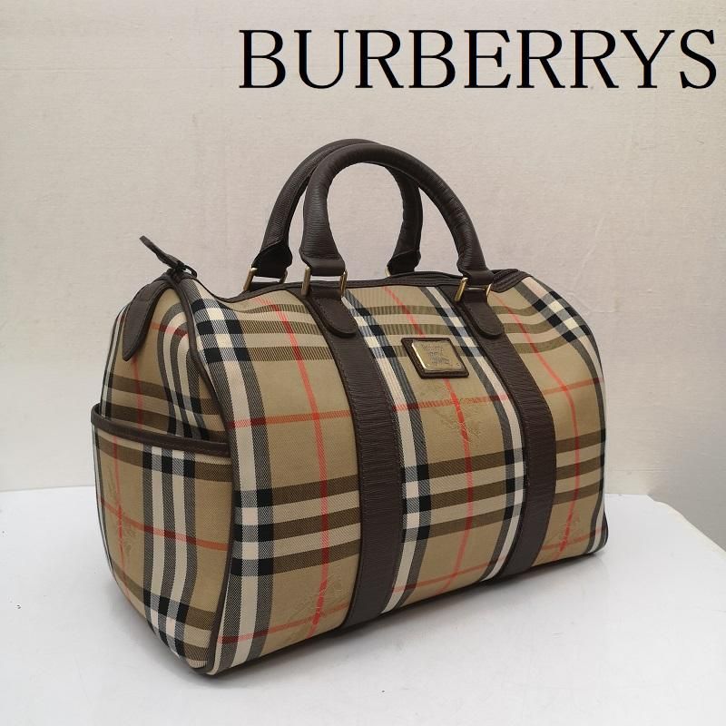 【美品】Burberrys バーバリーズ ロゴ ボストンバッグ チェック Burberrys(バーバリーズ) ロゴノヴァチェックボストンバッグ