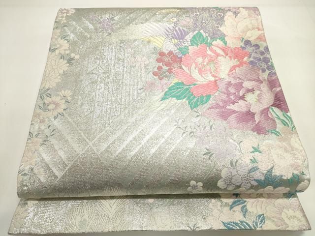 平和屋着物◎六通柄袋帯 花鳥文 金銀糸 正絹 逸品 DAAK7554xg