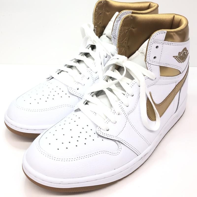 【】NIKE WMNS AIR JORDAN 1 RETRO HIGH OG WHITE AND GOLD 29cm FD2596-107 ナイキ ウィメンズ エアジョーダン1 レトロ ハイ [66]