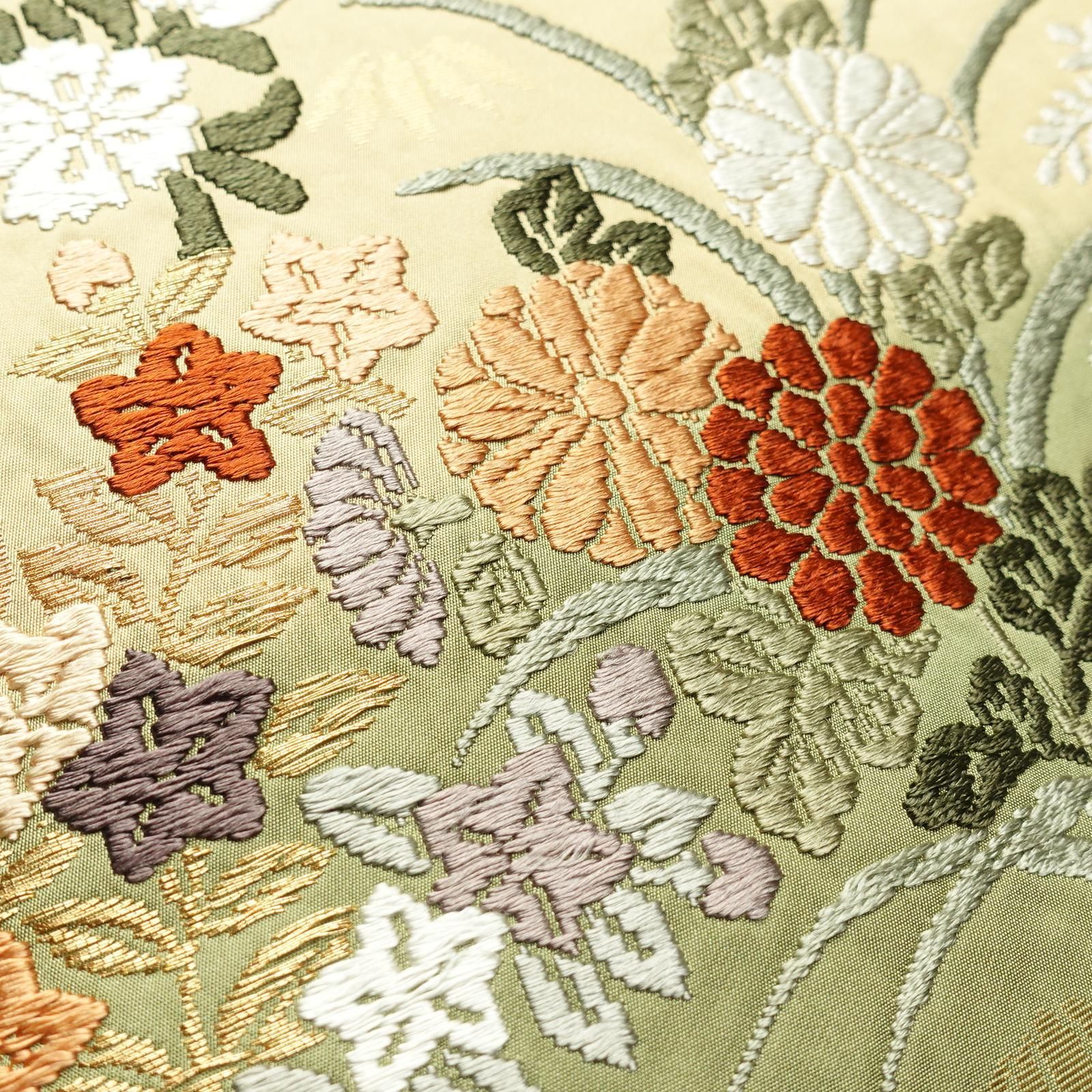 絹 袋帯 菊 六通柄 中古　美品 美品】 袋帯 秀品 六通 正絹 【中古】の通販 by バイセル ラクマ店｜ラクマ