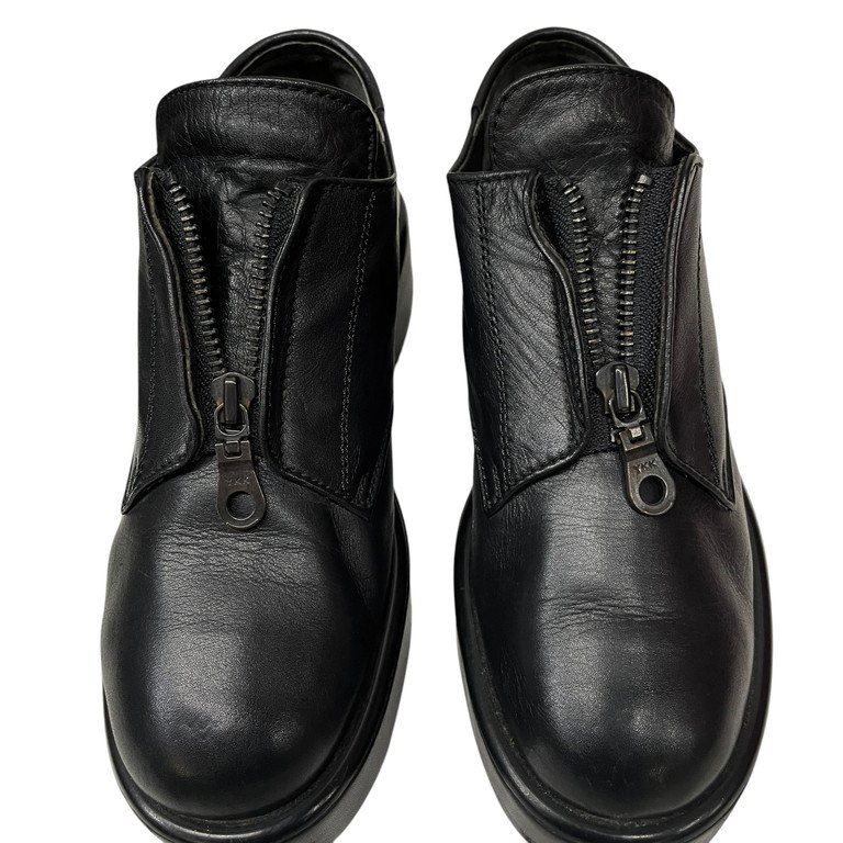 極美品 ヨウジヤマモト レースアップシューズ 厚底 本革 黒 24-24.5 5 ヨウジヤマモト×アディダスの新作スニーカー、異素材を大胆に合わせた