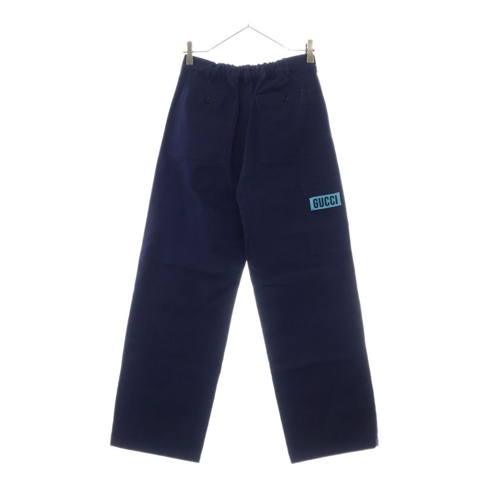 GUCCI (グッチ) 22SS サイドワッペンコットンパンツ ネイビー 44