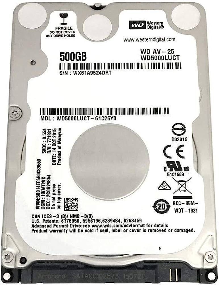 Western Digital WD5000LUCT AV 500GB 5400RPM 16MB Cache