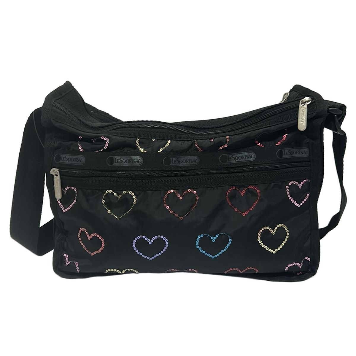 LESPORTSAC(レスポートサック) ショルダーバッグ美品 - 黒 ハート LESPORTSAC(レスポートサック) ショルダーバッグ美品 - 黒 ハート