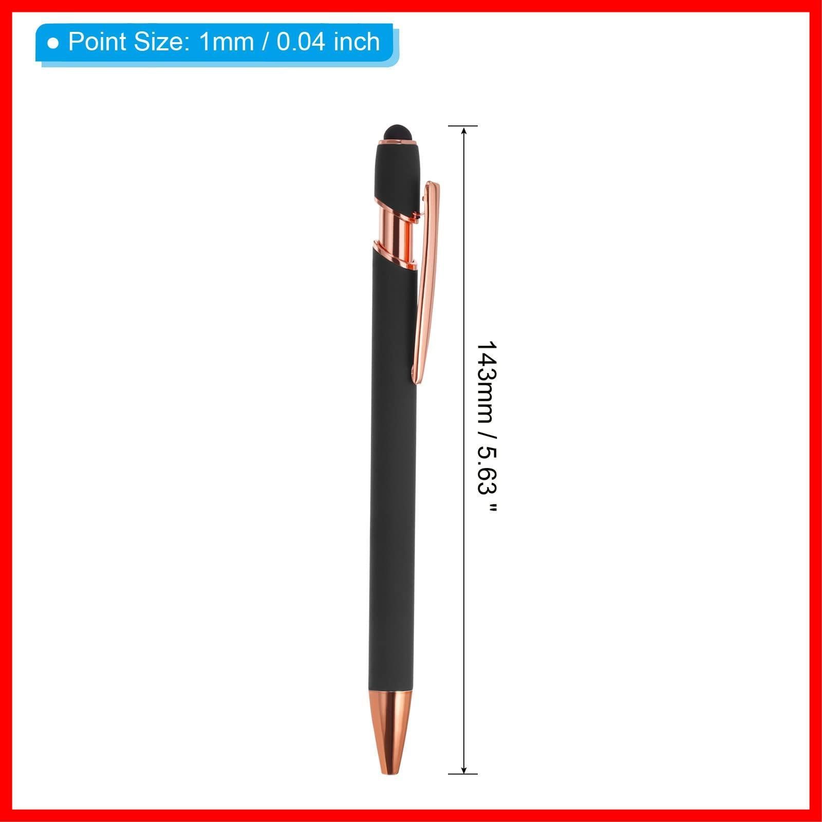 スタイラスチップ付きボールペン 12本 1.0mm ブラックインク メタルペン タッチ画面用スタイラスペン ボールペン(ブラック) スタイラスチップ付きボールペン 12本入り 1.0mm ブラックインク