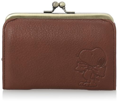 [ナダヤ] PEANUTS Gentle Dog ピーナッツ ジェントルドッグ 財布 蝦蟇口財布 長財布 レディース がま口 小銭入れ お札入れ スヌーピー 本革 軽量 牛革 国産 日本産 No.73271 ブラウン