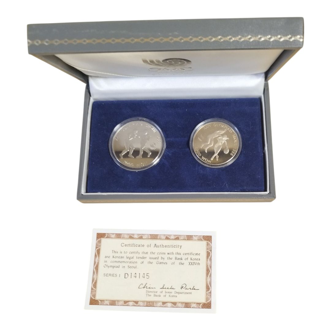希少・未使用】1988年 ソウルオリンピック 記念銀貨幣 1,000ウォン