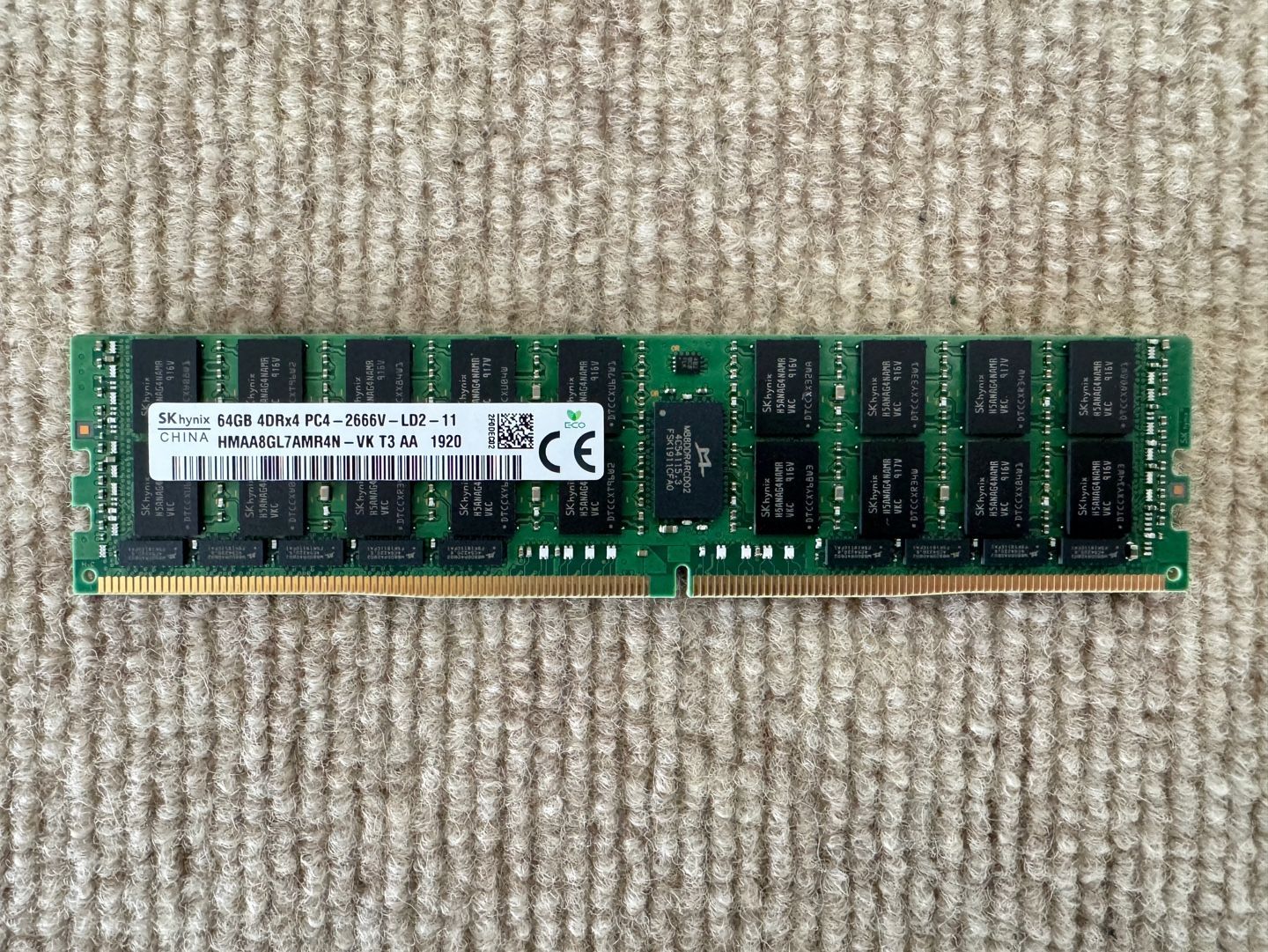 Memoria RAM Hynix ECC Load Reduced DDR4 64GB 4DRx4 2666MHz PC4-21300 LRDIMM HMAA8GL7AMR4N-VK