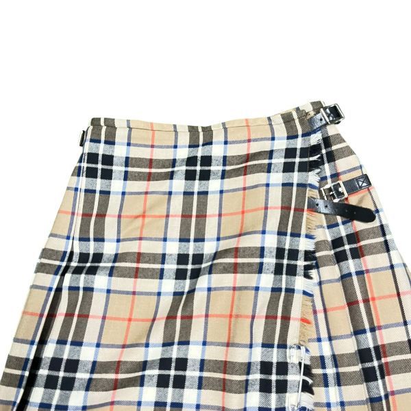 タラミルズ TARA MILLS スカート チェック ベージュ 黒 赤 ウール 38 レディース S5V712