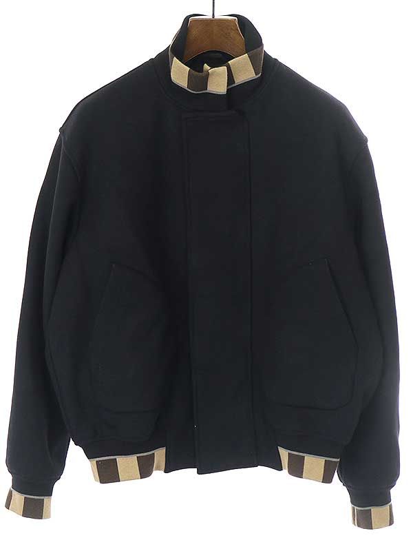 FENDI フェンディ 18AW ウールメルトンボンバージャケット ブラック 48