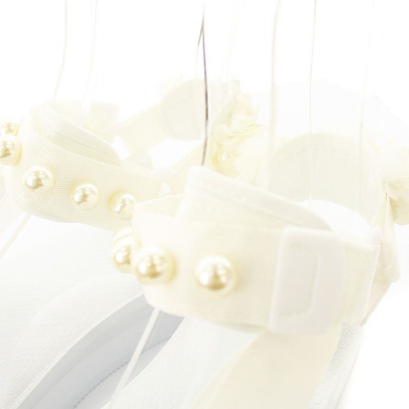 チェスティ Chesty パールフラワースポーツサンダル S 白 21F004 /MM  