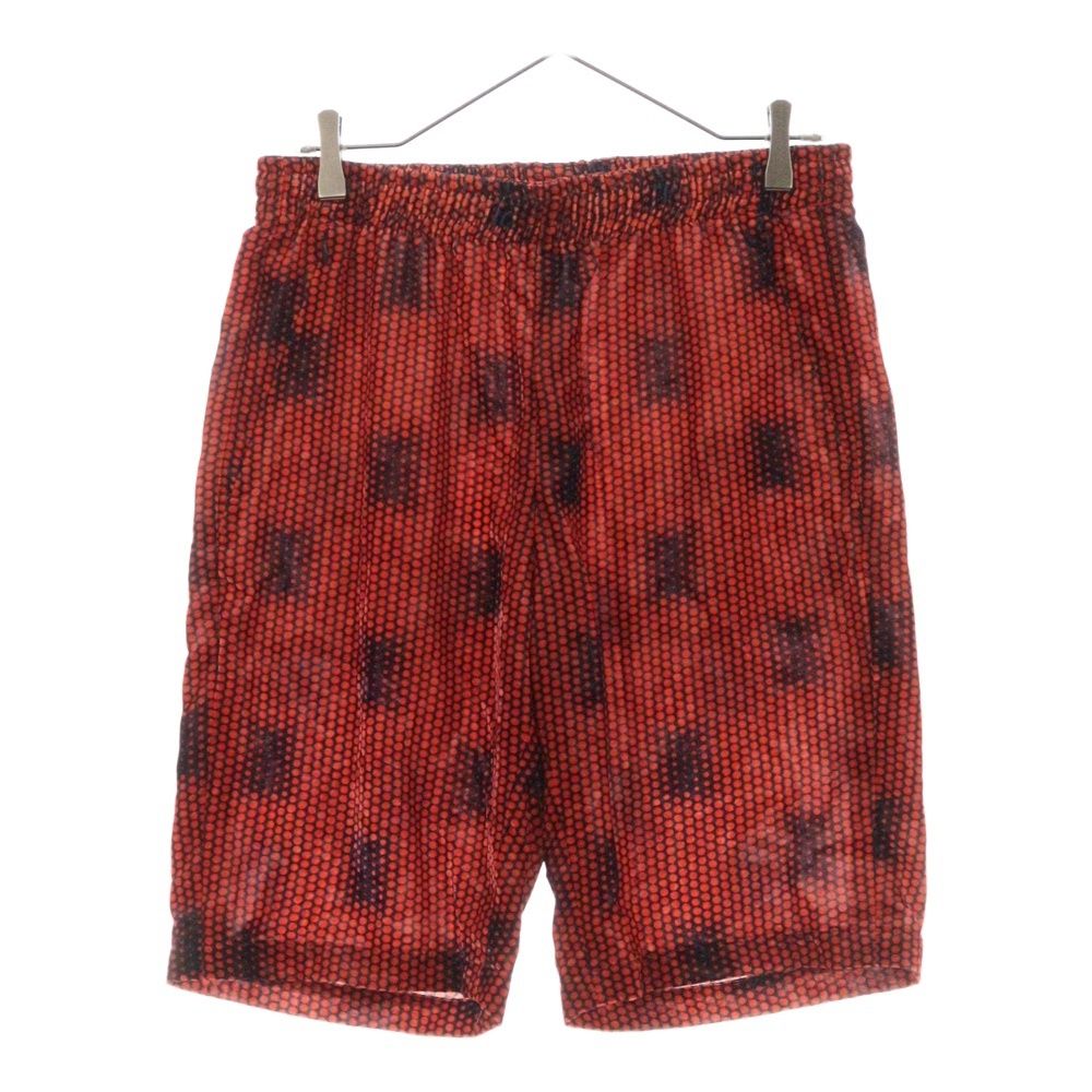 Needles (ニードルス) 21SS BASKETBALL SHORT Iドット柄 ベルベット バスケットボール ショーツ ハーフパンツ レッド/ネイビー N065