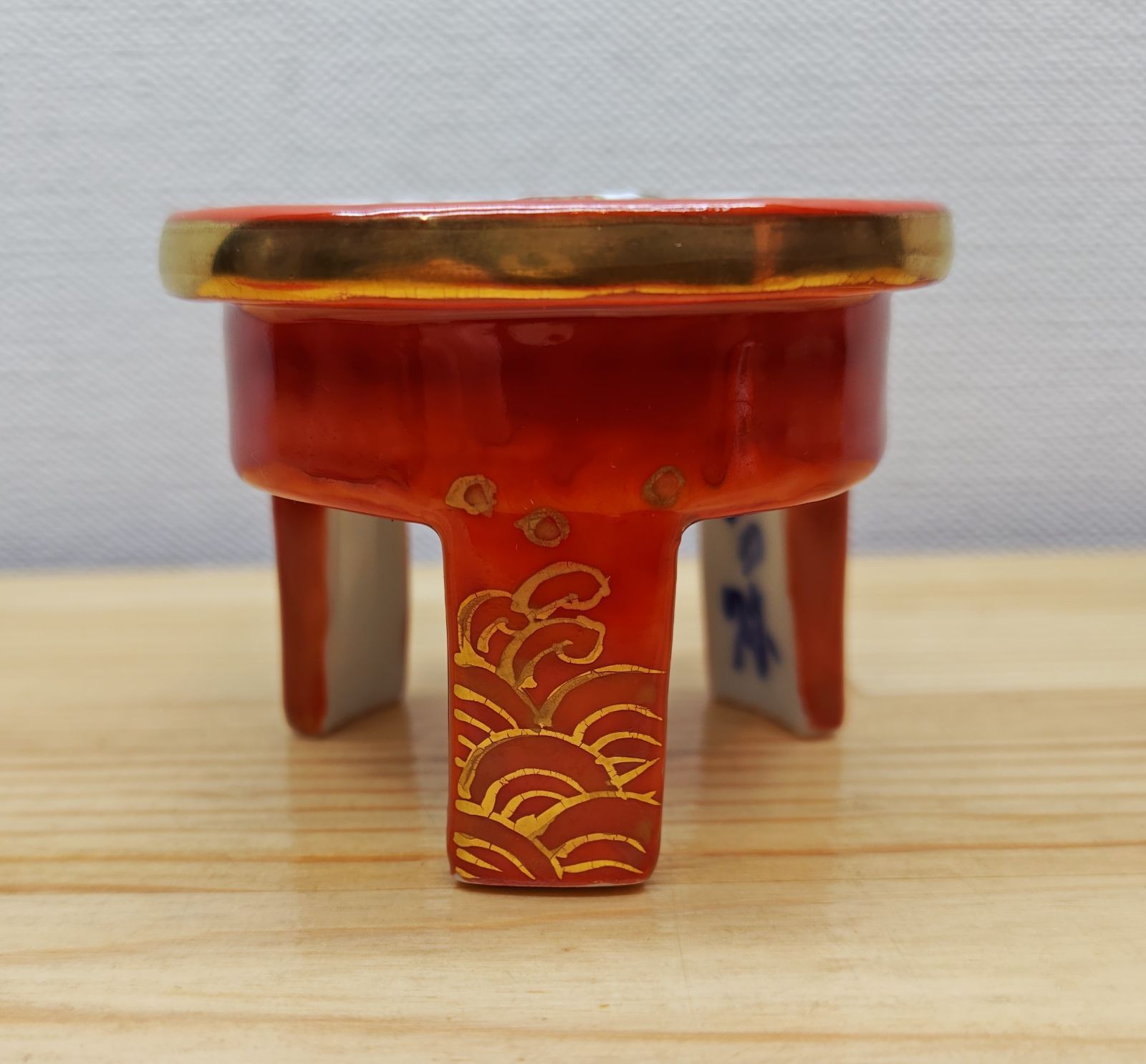 逢絢亭・新品】茶道具 蓋置 京焼 色絵 日の出鶴蓋置 平安昭