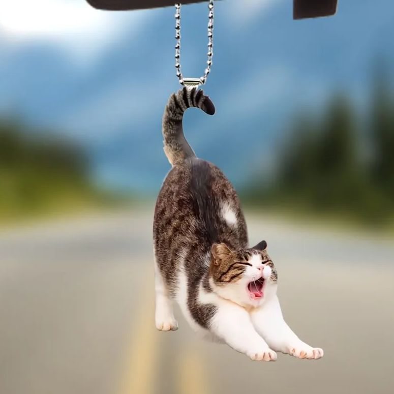 キーホルダー 猫 かわいい トラ柄 2D アクリル 8cm 伸びをする キーホルダー 猫 かわいい トラ柄 2D アクリル 8cm 伸びをする