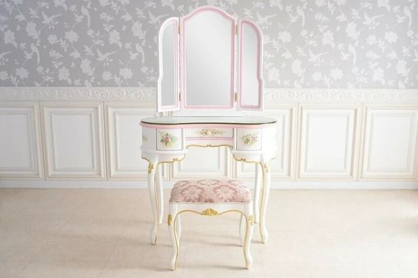 ROCOCO新型ドレッサー ガラス天板付き