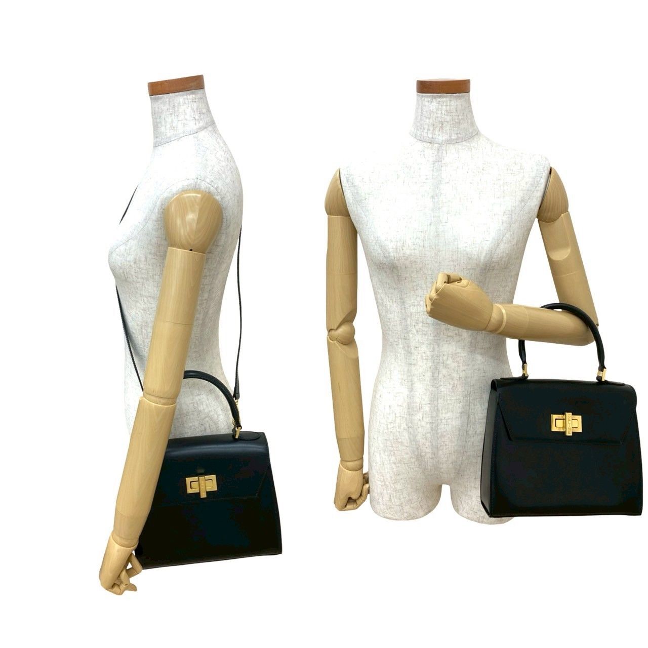 セリーヌ　ヴィンテージ　ハンドバッグ 極 美品 CELINE セリーヌ ヴィンテージ ロゴ ターンロック 金具