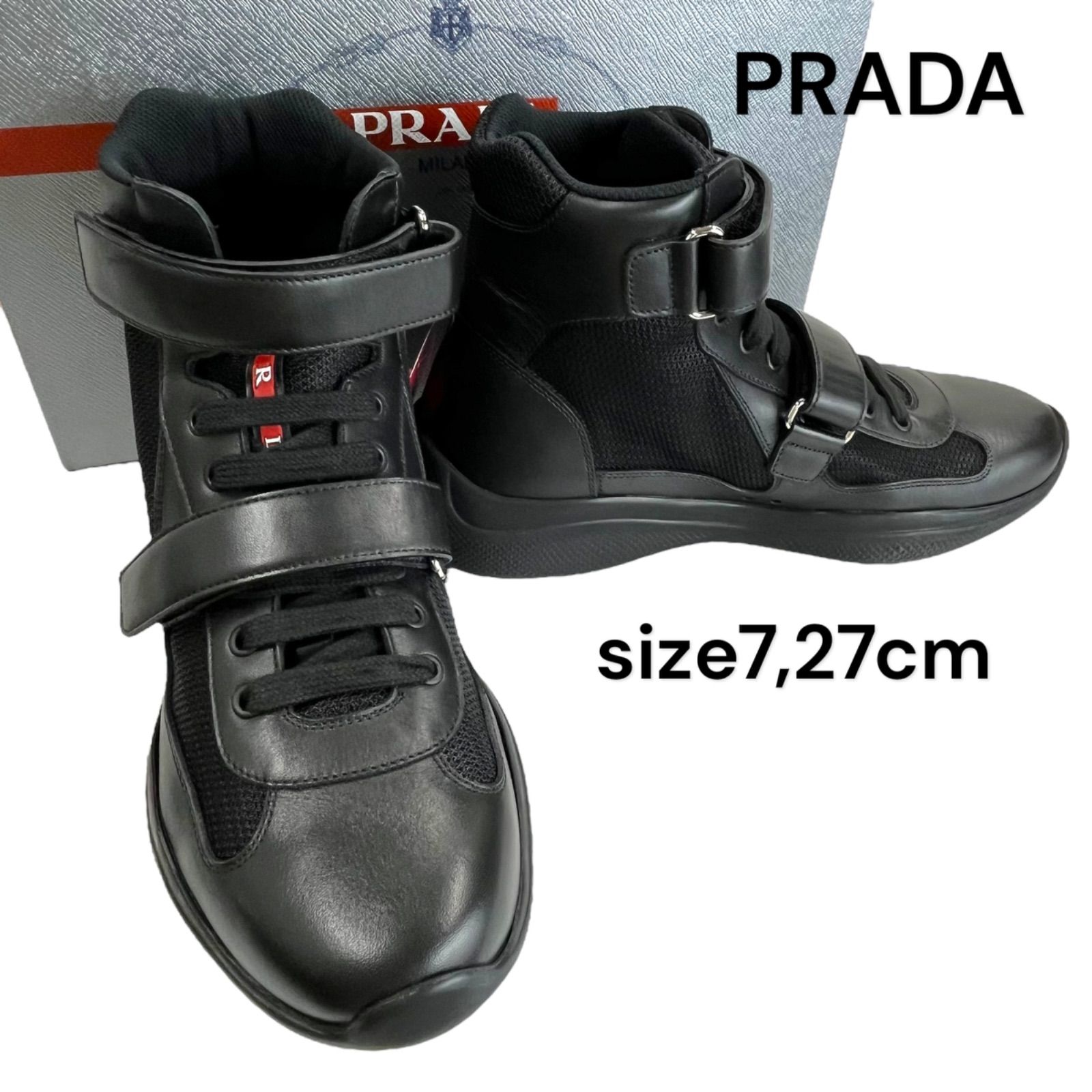 ○極美品 プラダ PRADA プラダ アメリカズカップ ハイトップ 