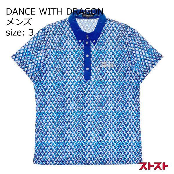 DANCE WITH DRAGON ダンスウィズドラゴン 半袖ポロシャツ 総柄 ブルー系 3 [240101138190]#