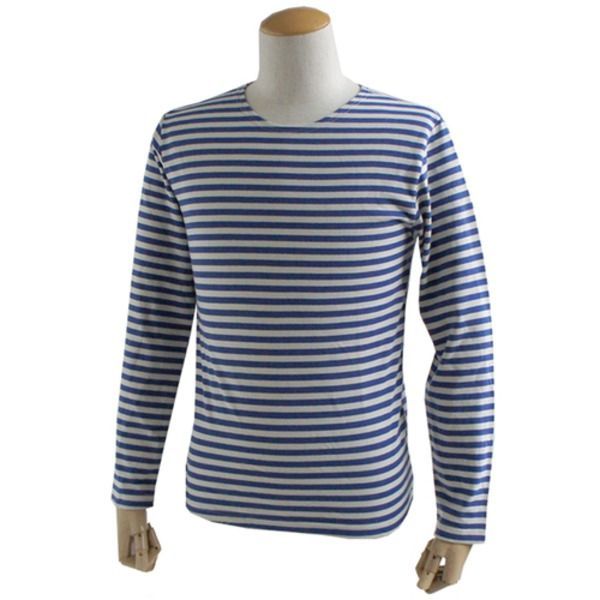 ロシア軍 放出 ボーダー 長袖 S ブルー 未使用 デッドストック 綿 コットン 露軍 ミリタリーウェア 軍モノ ミリタリーシャツ