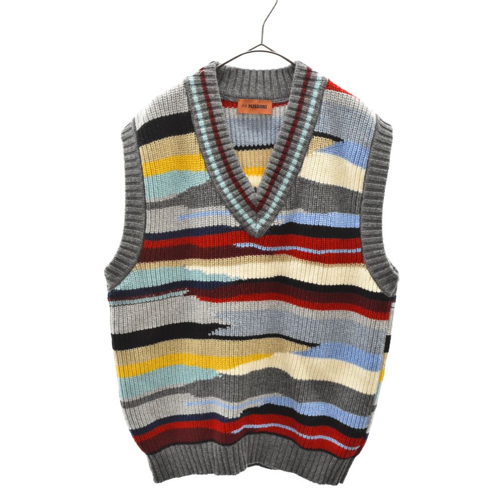 MISSONI (ミッソーニ) WOOL VEST マルチカラー ニットベスト US22WNON